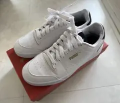 【中古】PUMA ホワイト ユニセックス シャッフルパーフ スニーカー24