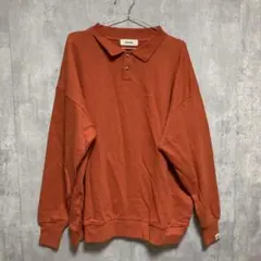 美品【ocosic】ラフ ポロ スウェット　トレーナー オレンジ