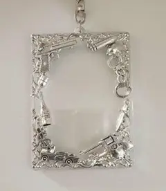 カード トレカ ケース キーホルダー デコ シルバー