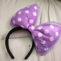 ミニーマウス パープル 水玉カチューシャ