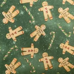 クリスマス 生地 ジンジャーブレッド グリーン USAコットン カントリー
