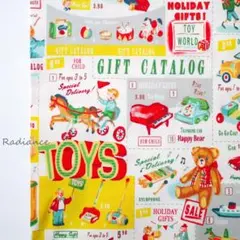 SALE184.クリスマストイズ キルトゲイト シーチング はぎれ布生地 黄色