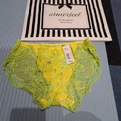 新品aimerefeel イエロー レースショーツ M サイズ