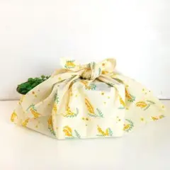 あずま袋◆手拭い◆エコバック◆コンビニバック◆ハンドメイド【ミモザ・クリーム色】