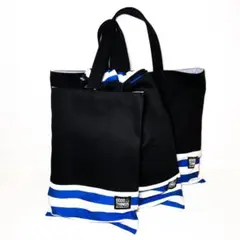 N7-ブルーボーダー　男の子レッスンバッグ体操着袋上履き入れ入園入学セットグッズ