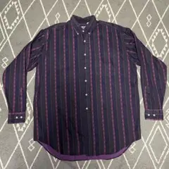 USA製 90s BIGGER BOY ビンテージ 総柄シャツ M ストライプ