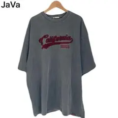 Java　プリント　デカロゴ　スミクロ　フェード感　Tシャツ　半袖　丸首　XLのサムネイル