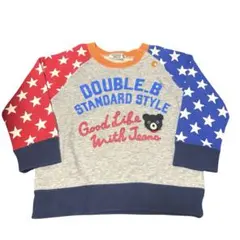 美品　ミキハウス　ダブルビー　Bくん星柄トレーナー　グレー　男の子　90cm