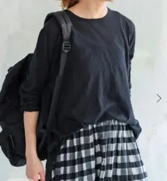 SEA ISLAND COTTON ロングスリーブプルオーバー　ネイビーのサムネイル
