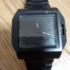 DIESELブラックスクエア型 クォーツ腕時計　ジャンク品