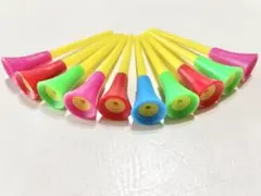 お値下げ　マルチカラーロングゴルフティーイエロー系10本