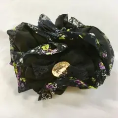 リボンシュシュ　ブラック