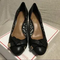 新品　パンプス　COACH　コーチ　リボン