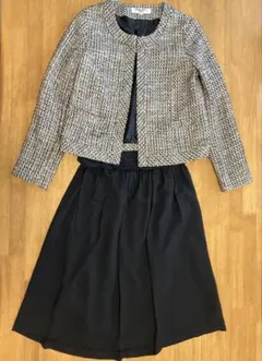 Natural beauty basicツイードジャケットとフレアスカートセット
