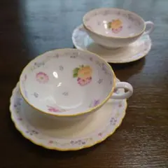 昭和レトロオールドノリタケnoritake花柄ティーカップセット2個