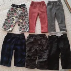 80サイズ ズボン6枚まとめ売り 裏起毛&フリース