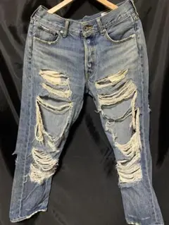 LEGENDA クレイジークラッシュ ストレートデニム ダメージジーンズ交渉OK