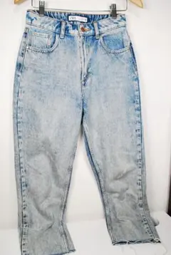 ZARA ケミカルウォッシュ デニムパンツ カットオフ