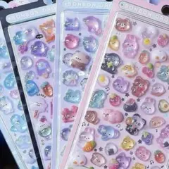 ぷくぷくシール ドロップシール シール交換 キラキラ ラメ シール帳　6枚