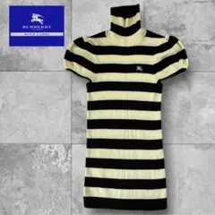 新品級BURBERRY BLUE LABELパフスリーブ タートルニットボーダー