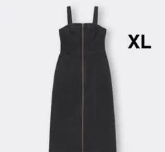 GU デニム フロントジップ ワンピース ブラック XL