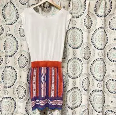 新品　ドッキングワンピース　半袖ワンピース ニットスカート