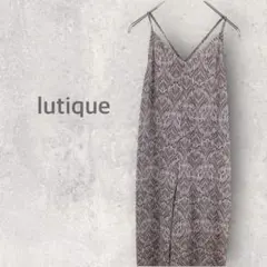 【ルティーク】サロペット L 総柄 カジュアル オールインワン ラフ ゆったり