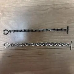 シルバー ブラック チェーンブレスレット