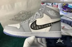 Dior Air Jordan 1 グレー/アイボリー