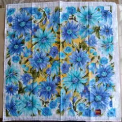 KENZO　大判青い花柄ハンカチ　 約58×58センチ