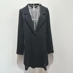 【ユキトリイインターナショナル】シアーロングジャケット ブラック サイズ9