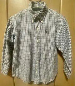 【美品】ポロby ラルフローレン 長袖シャツ 紺 チェック　ナイガイ製　130