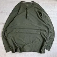 OUTDOOR LIFE ハーフボタン　長袖　カットソー　ロンT カーキ XXLのサムネイル