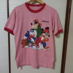 70s 80s ヴィンテージ ディズニー トリムTシャツ ミッキーマウス