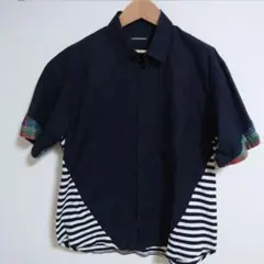 PHOENOMENON 2014ss 切り替え ボーダー 半袖シャツのサムネイル