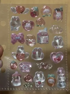 ボンボンドロップシールお裾分け ピンクキャラクター