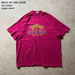 FRUIT OF THE LOOM BESY掠れロゴ半袖Tシャツ古着ピンクUSA