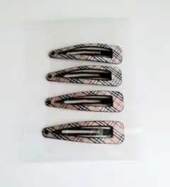 ヘアピン　チェック柄