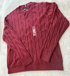 ✨新品未使用✨TOMMY HILFIGER レッド ケーブルニット セーター