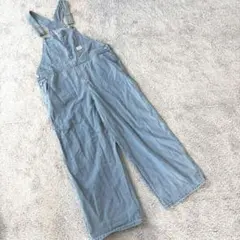 美品✨オーバーオール サロペットパンツ ライトブルー ゆるだぼ L ポケット