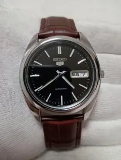 p*♫様 SEIKO5　AUTOMATIC　機械式自動巻　ブラック　美品