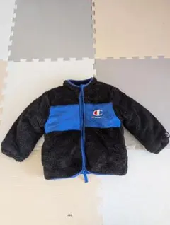 Champion ダウン　フリースジャケット 黒/青　100サイズ