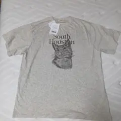 猫デザイン 半袖Tシャツ オートミール