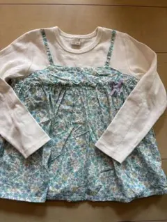 petit main 花柄長袖カットソー チュニック風120サイズ