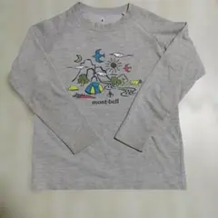 mont-bell 長袖Tシャツ キャンプ柄 グレー