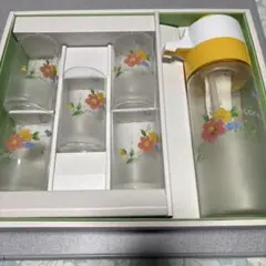 昭和レトロ　ポット、ガラス5つセット