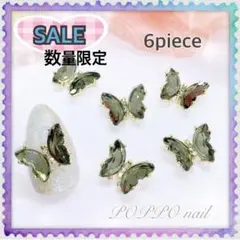 【SALE】ネイルパーツ♡ジルコニアバタフライリボンパーツ ブラック黒