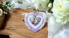 リボンハートキーホルダーNo,010　1800円から値下げ中