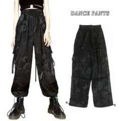 パンツ ストリート 黒 チャイナ レディース カーゴパンツ ダンス