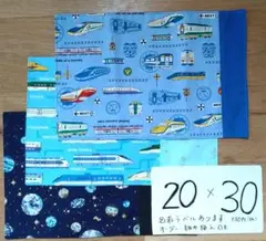 新幹線　銀河　20×30　裏地あり切替あり　ランチョンマット　3枚